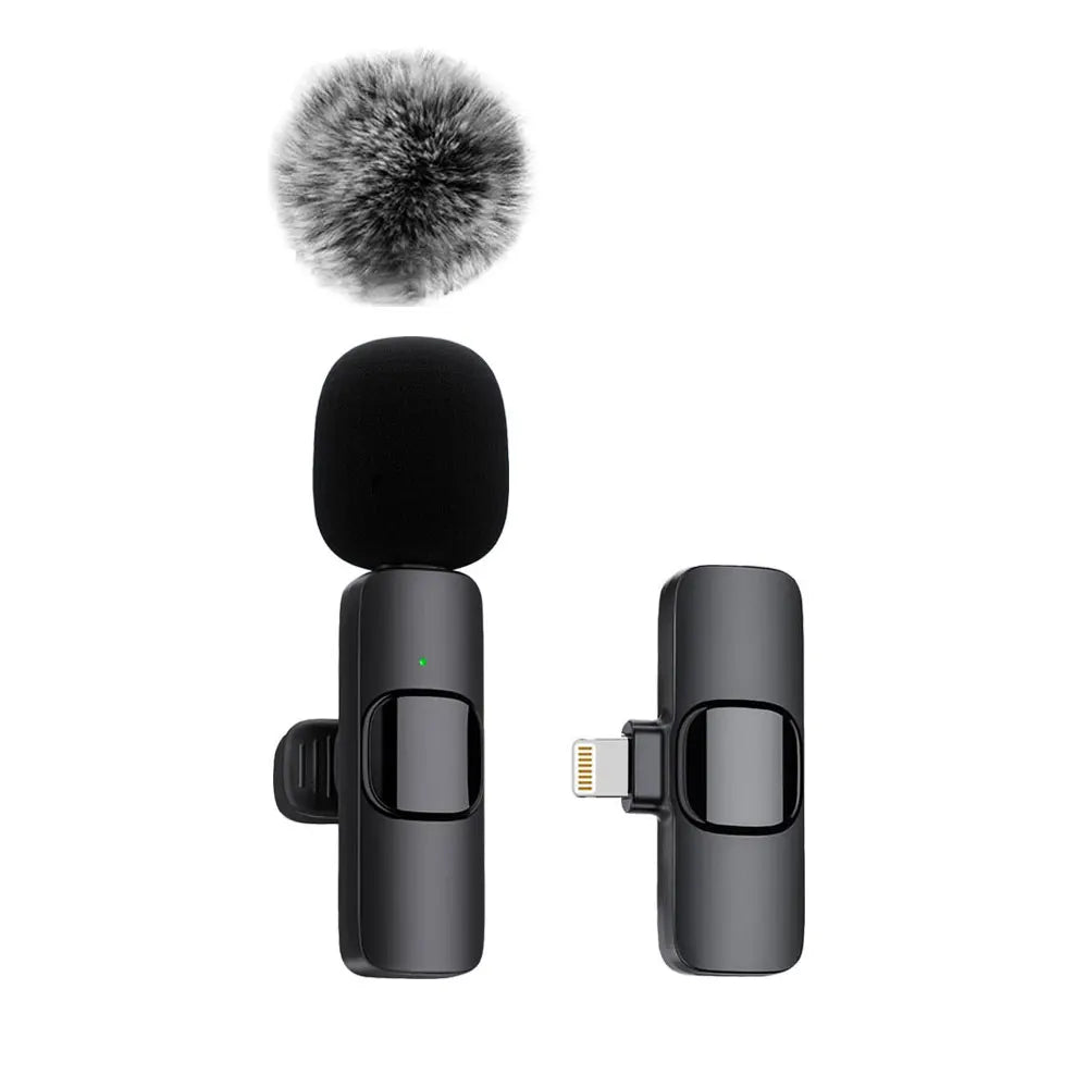  Lavalier Wireless Microphone Audio Video Recording Mini Mic for Iphone Android Mobile Phone Laptop Live Gaming Microphone