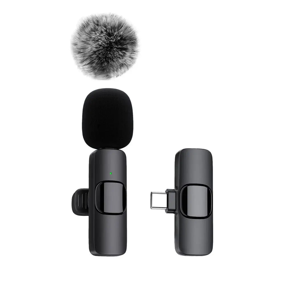  Lavalier Wireless Microphone Audio Video Recording Mini Mic for Iphone Android Mobile Phone Laptop Live Gaming Microphone