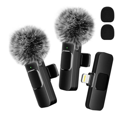  Lavalier Wireless Microphone Audio Video Recording Mini Mic for Iphone Android Mobile Phone Laptop Live Gaming Microphone